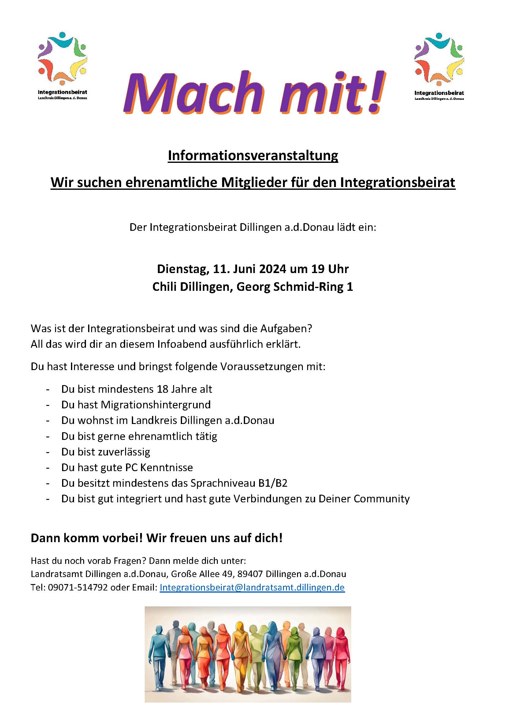 Anhang 3 Einladung zum Infoabend als Mitglied im Integrationsbeirat