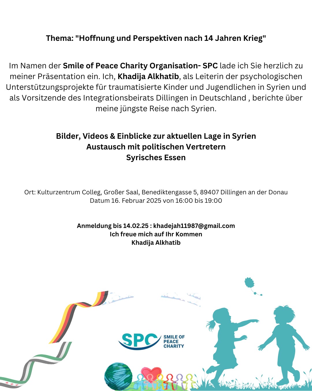 Anhang 4 Einladung Vortragsveranstaltung Khadija Alkthatib