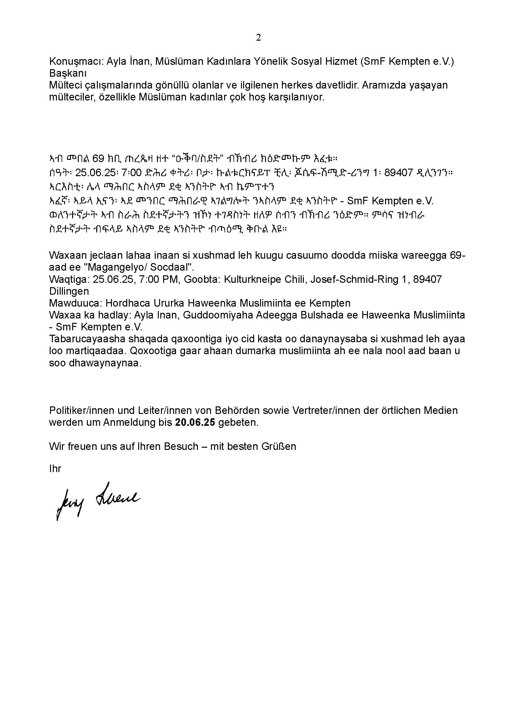 Anhang 9 Einladung 69. Rundgesprach mehrsprachig Seite 2