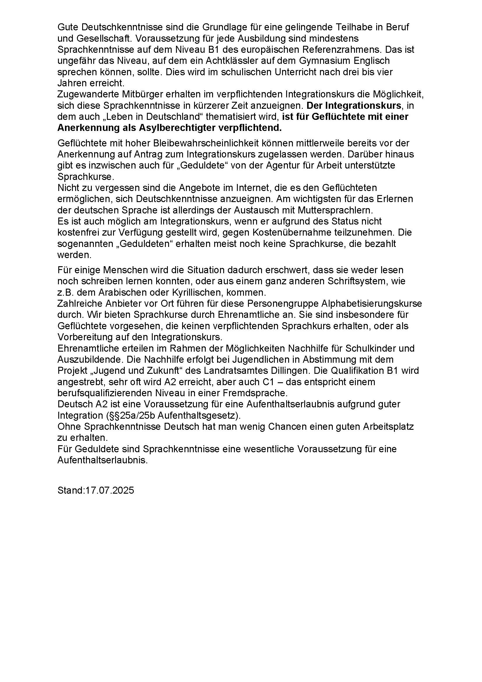 13 Wie wichtig sind Deutschkenntnisse
