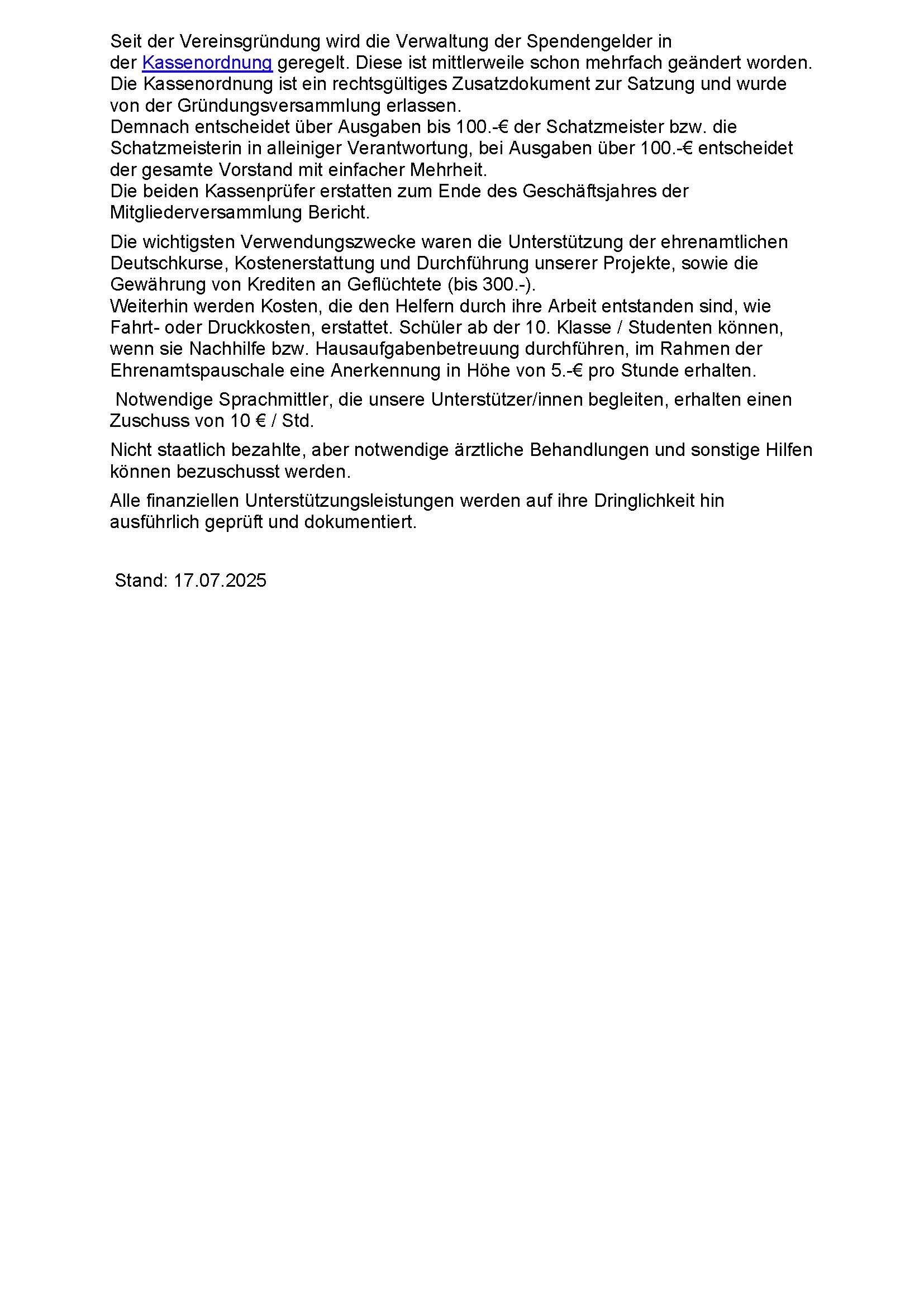 17 Wofur werden Spendengelder verwendet