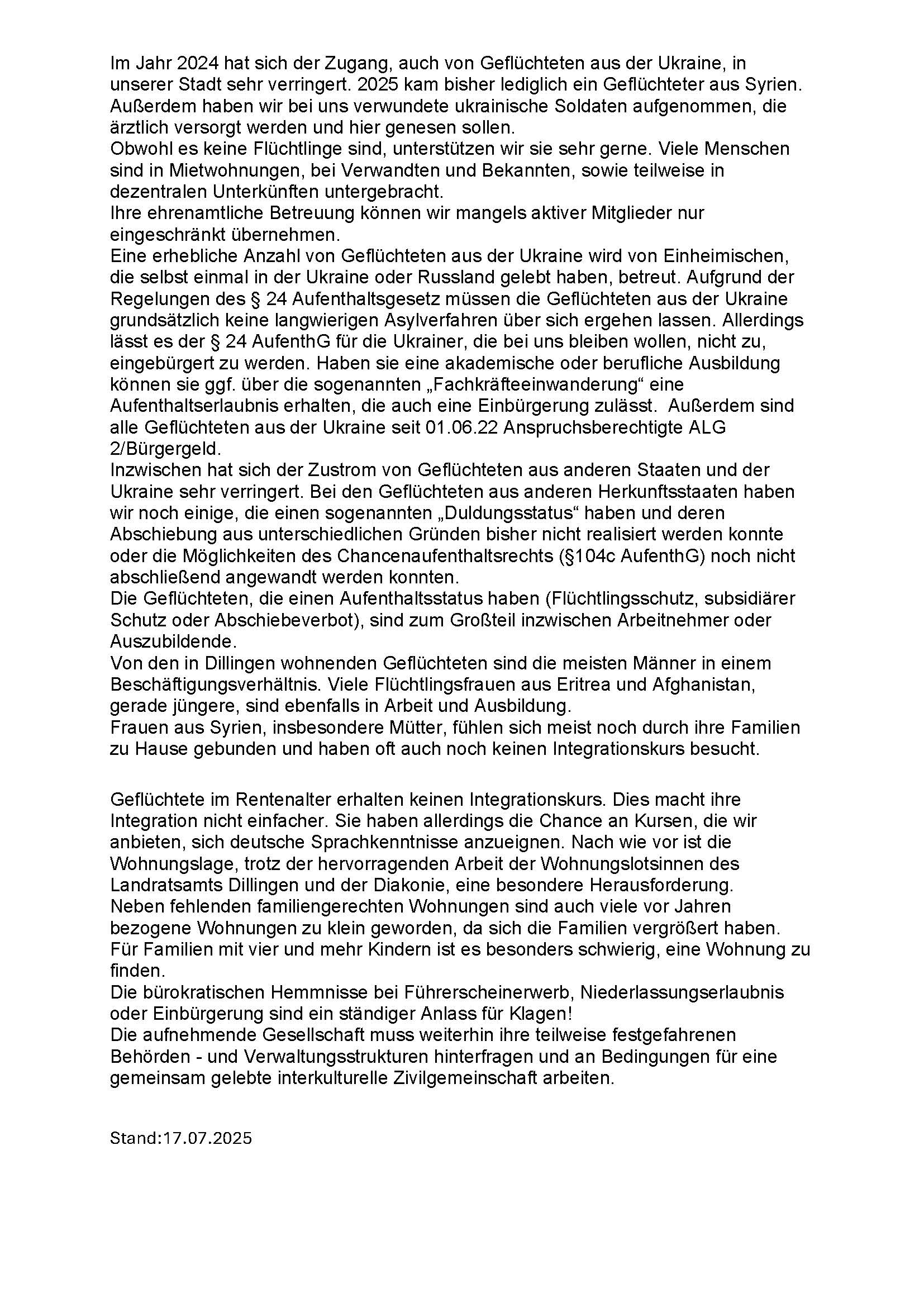 8 Wie ist die aktuelle Situation in DLG
