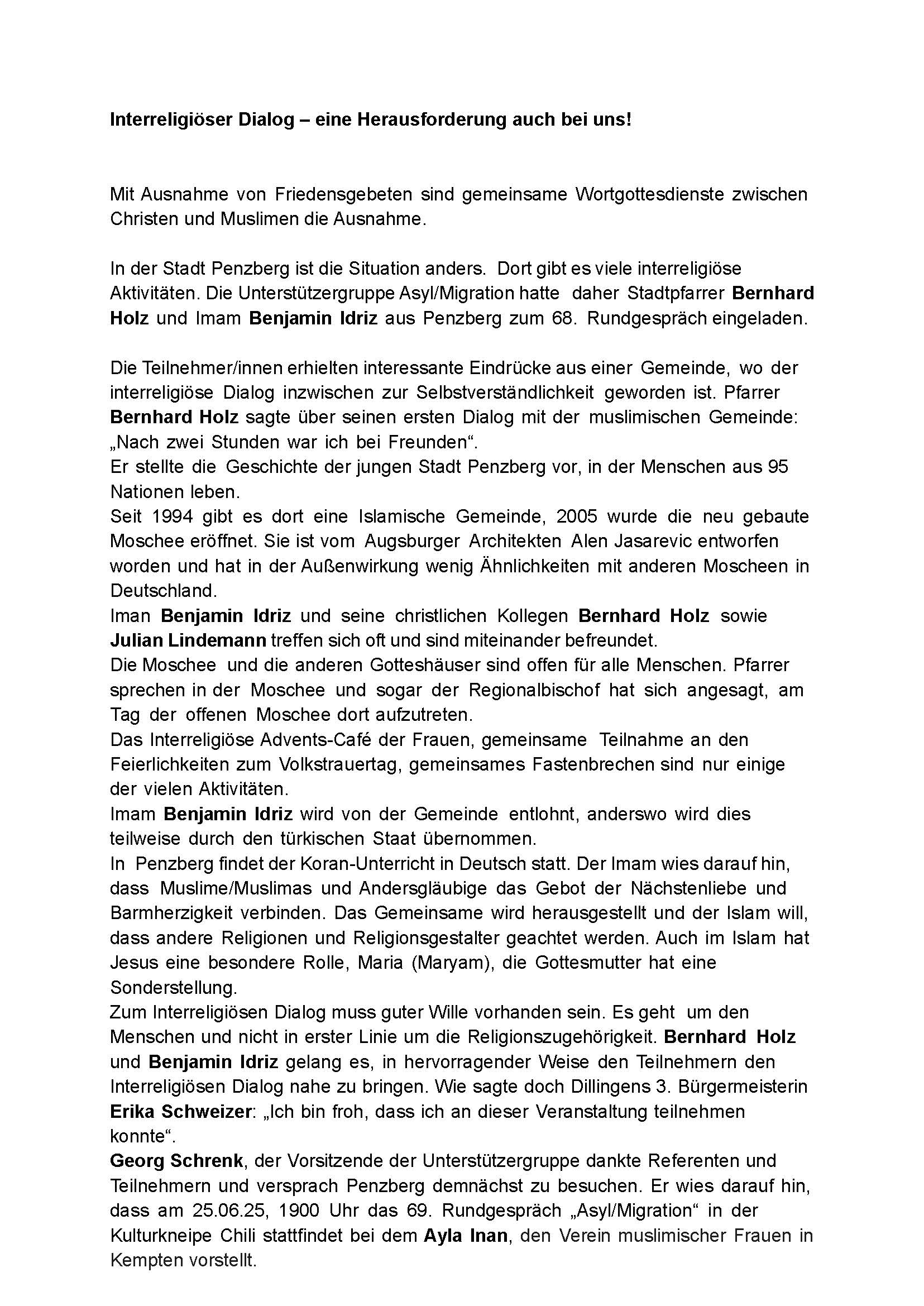 PM Interreligioser Dialog 1