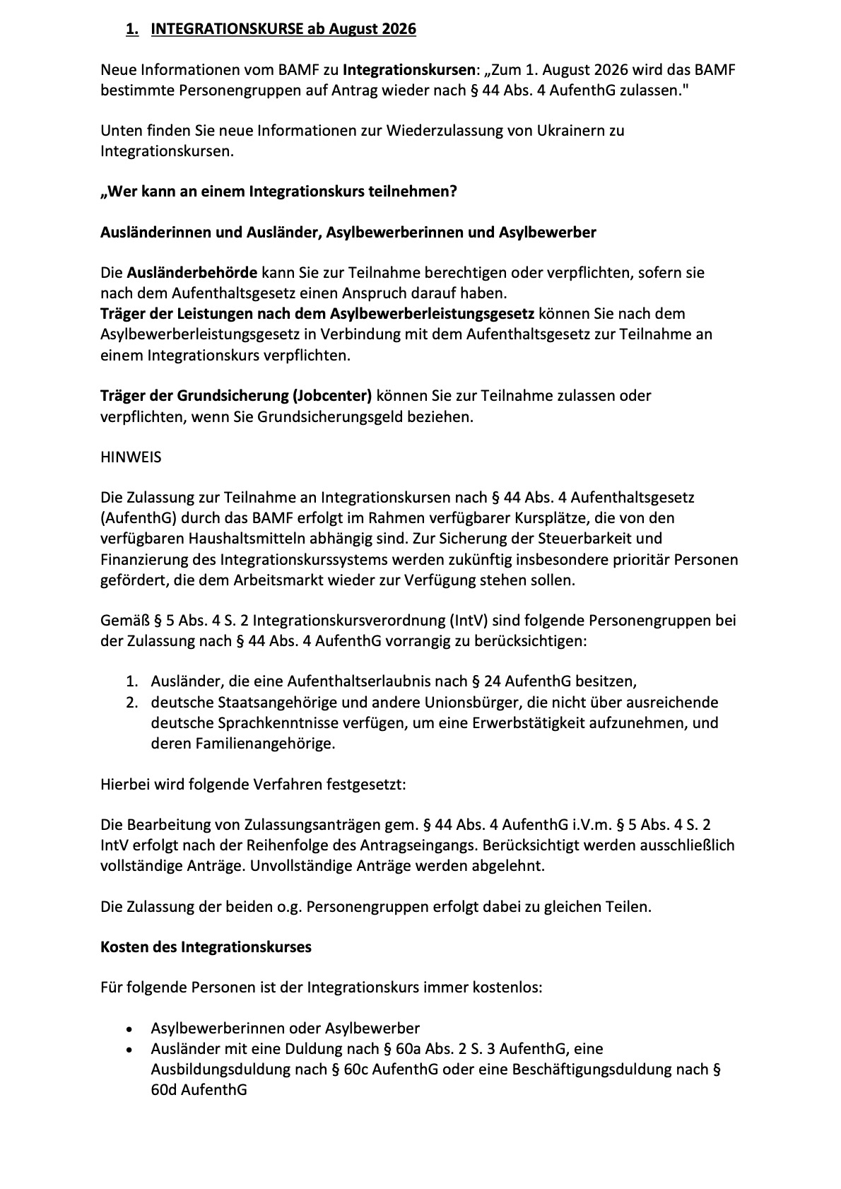 INTEGRATIONSKURSE ab August 2026 1